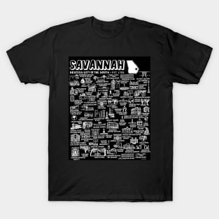 Savannah Georgia Map Art T-Shirt